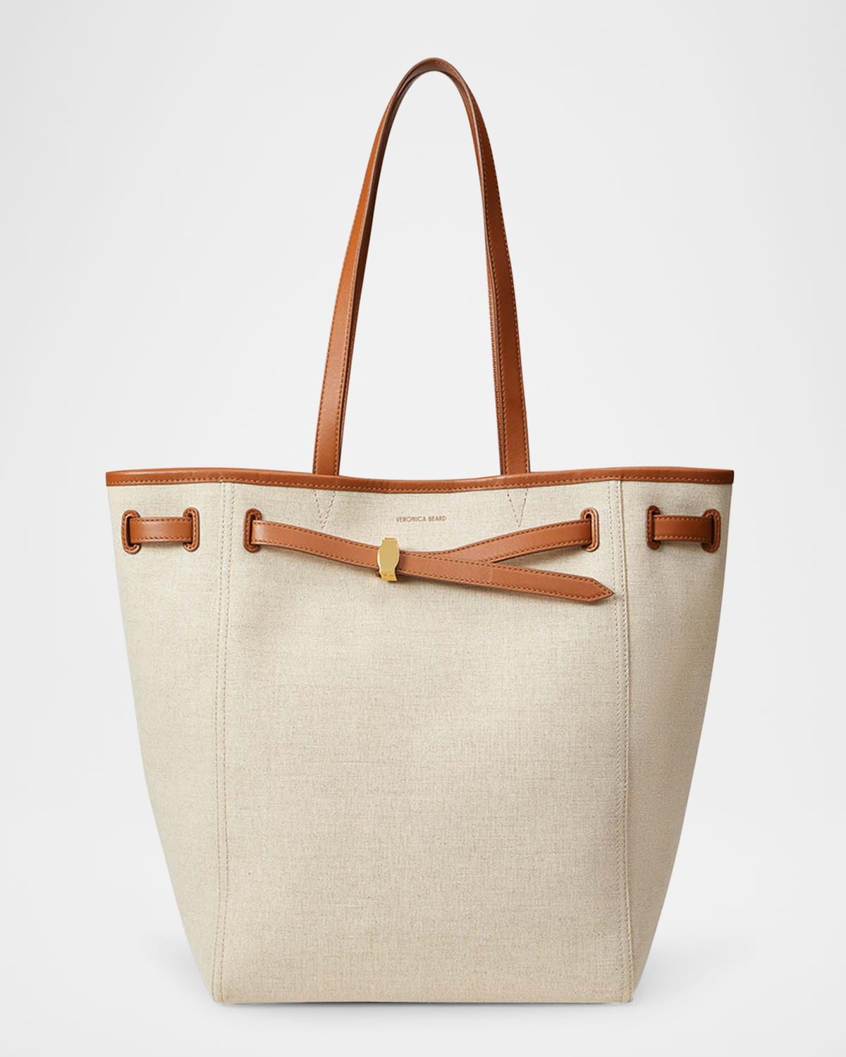 VERONICA BEARD DASH CANVAS & LEATHER NORTH-SOUTH TOTE BAG 