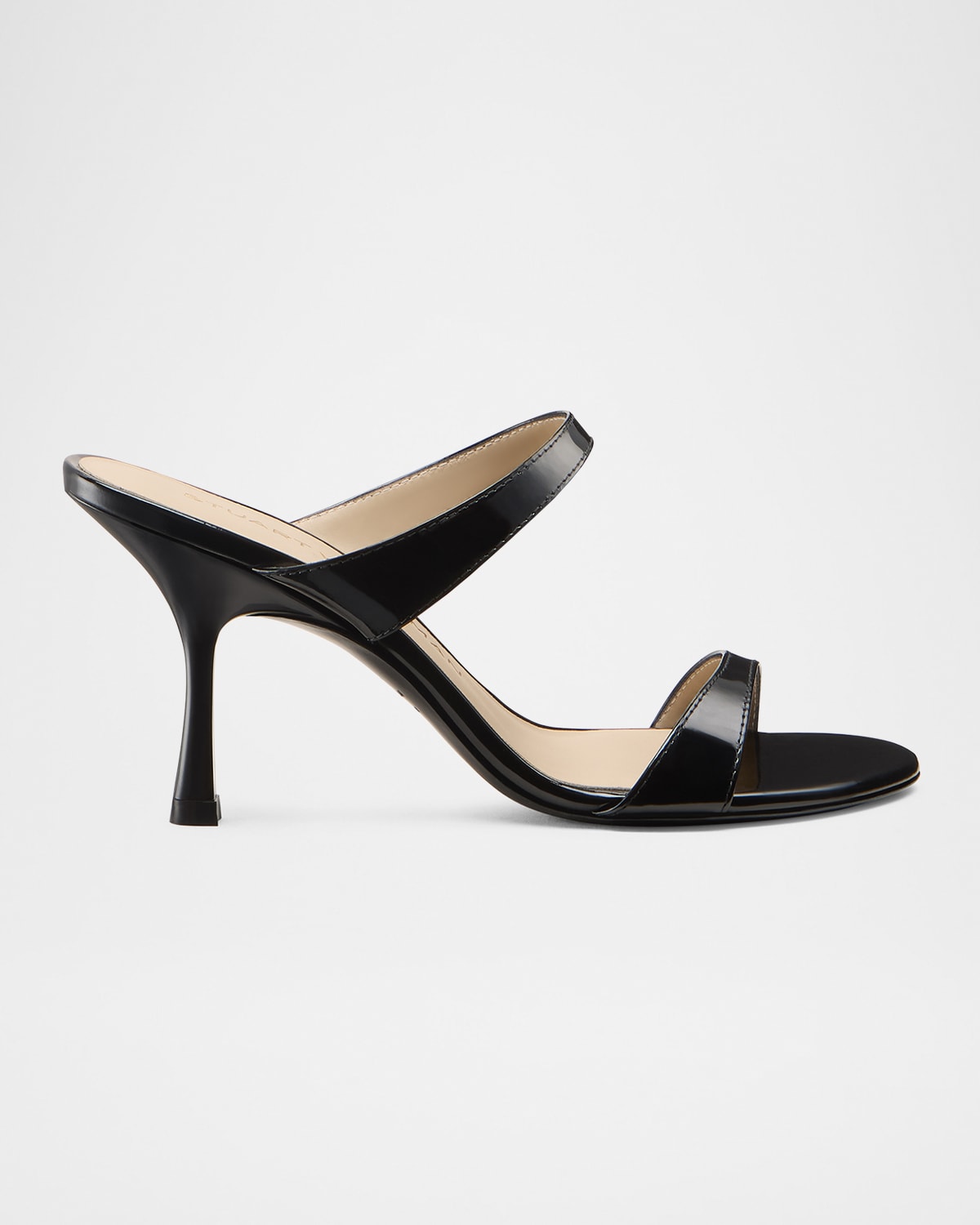 Shop Stuart Weitzman Nudist Patent Leather Dual-strap Sandals