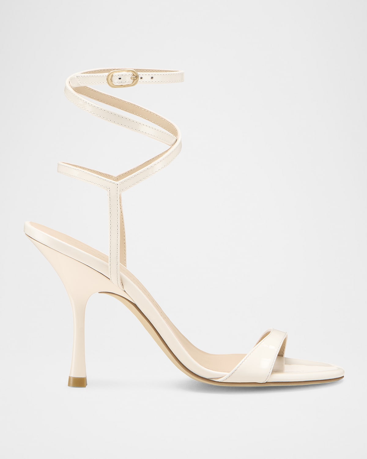 Stuart Weitzman Nudist Patent Ankle-strap Sandals