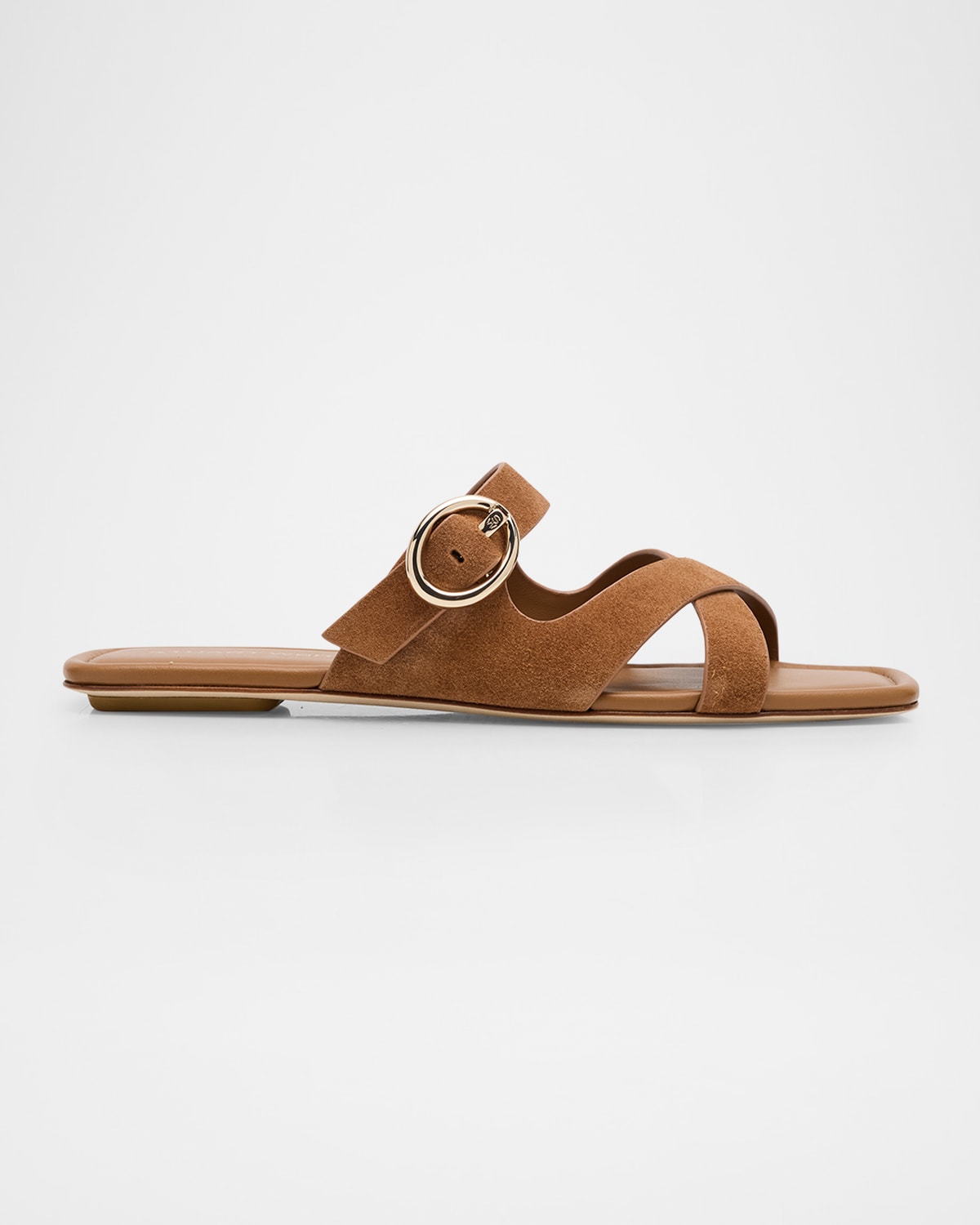 Shop Stuart Weitzman Villa Suede Slide Sandals In Doe