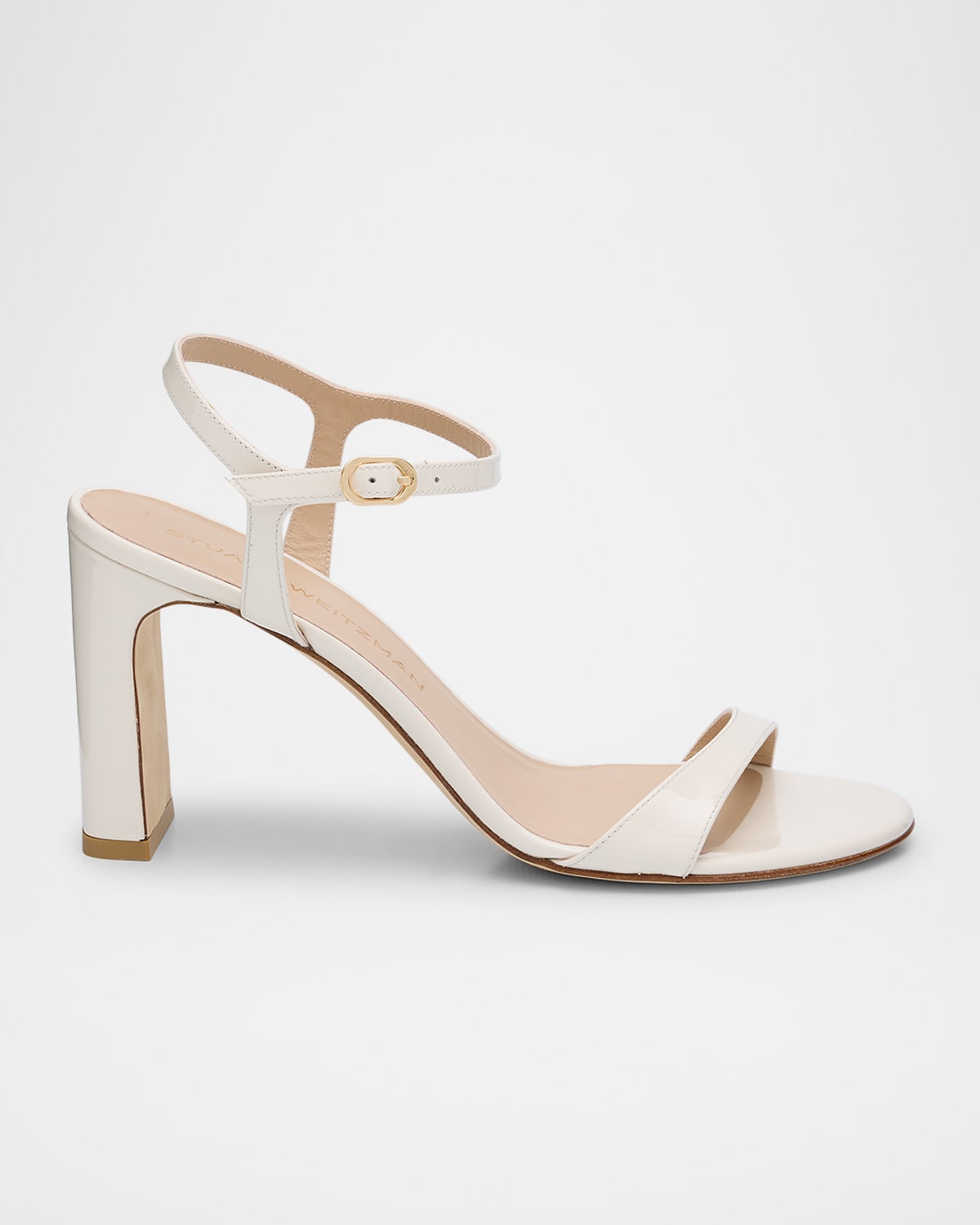 STUART WEITZMAN BABETTE PATENT LEATHER ANKLE-STRAP SANDALS 