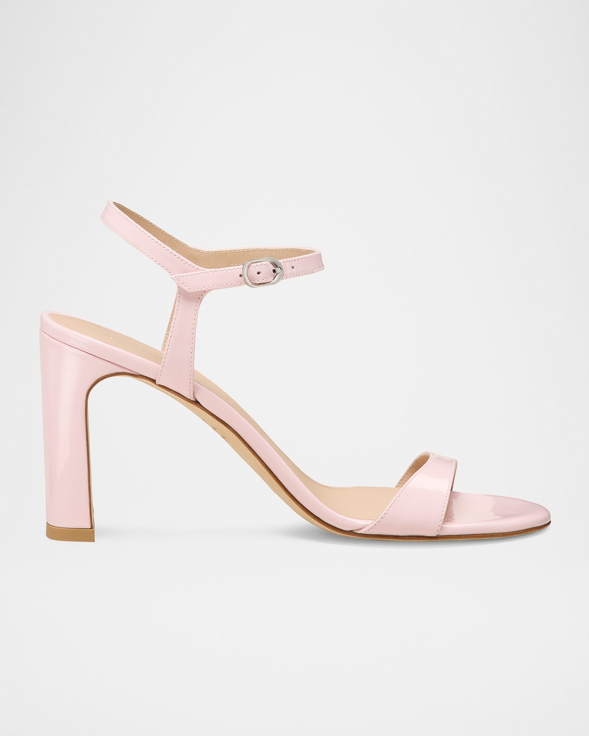 STUART WEITZMAN BABETTE PATENT LEATHER ANKLE-STRAP SANDALS 