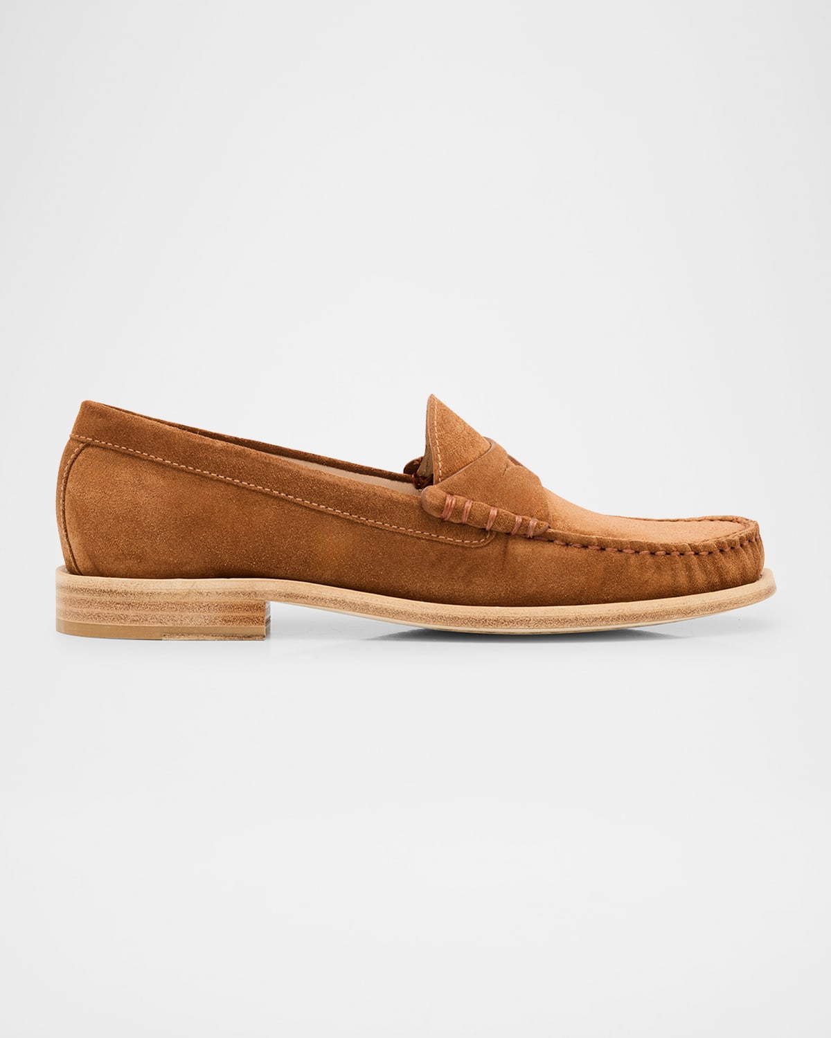 Stuart Weitzman Lottie Suede Penny Loafers In Doe