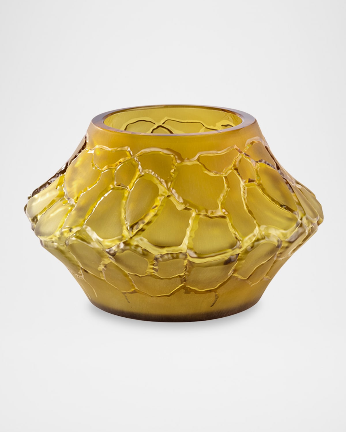 Lalique Canyon Crystal Caldera Small Votive Vase In Canyon
