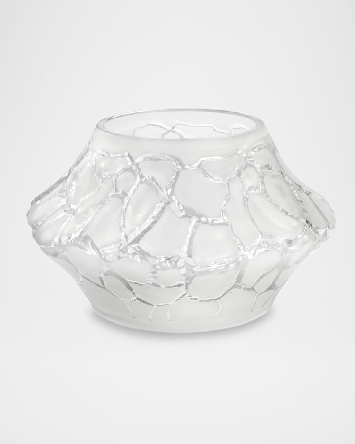 Lalique Crystal Caldera Small Votive Vase In Clear