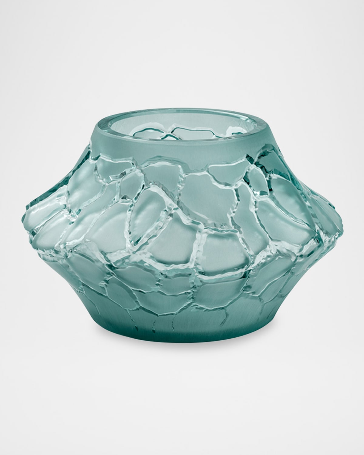 Lalique Persepolis Blue Crystal Caldera Small Votive Vase In Persepolis Blue
