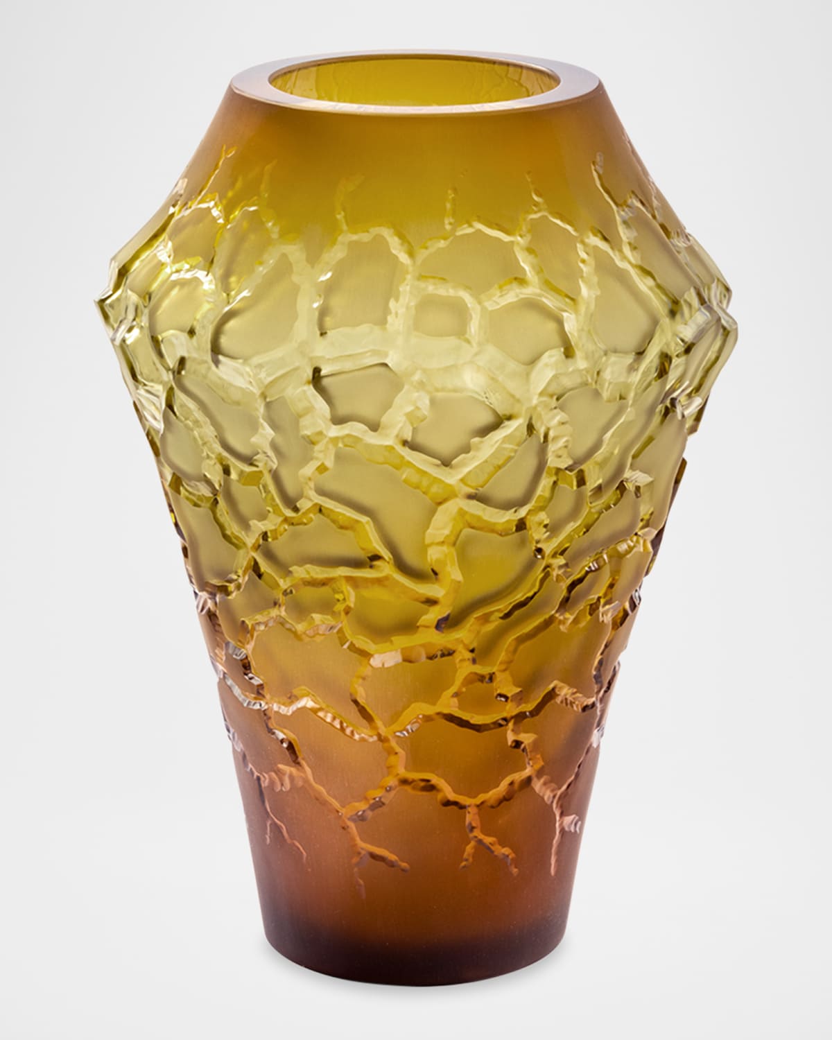 Lalique Canyon Crystal Caldera Medium Vase In Canyon