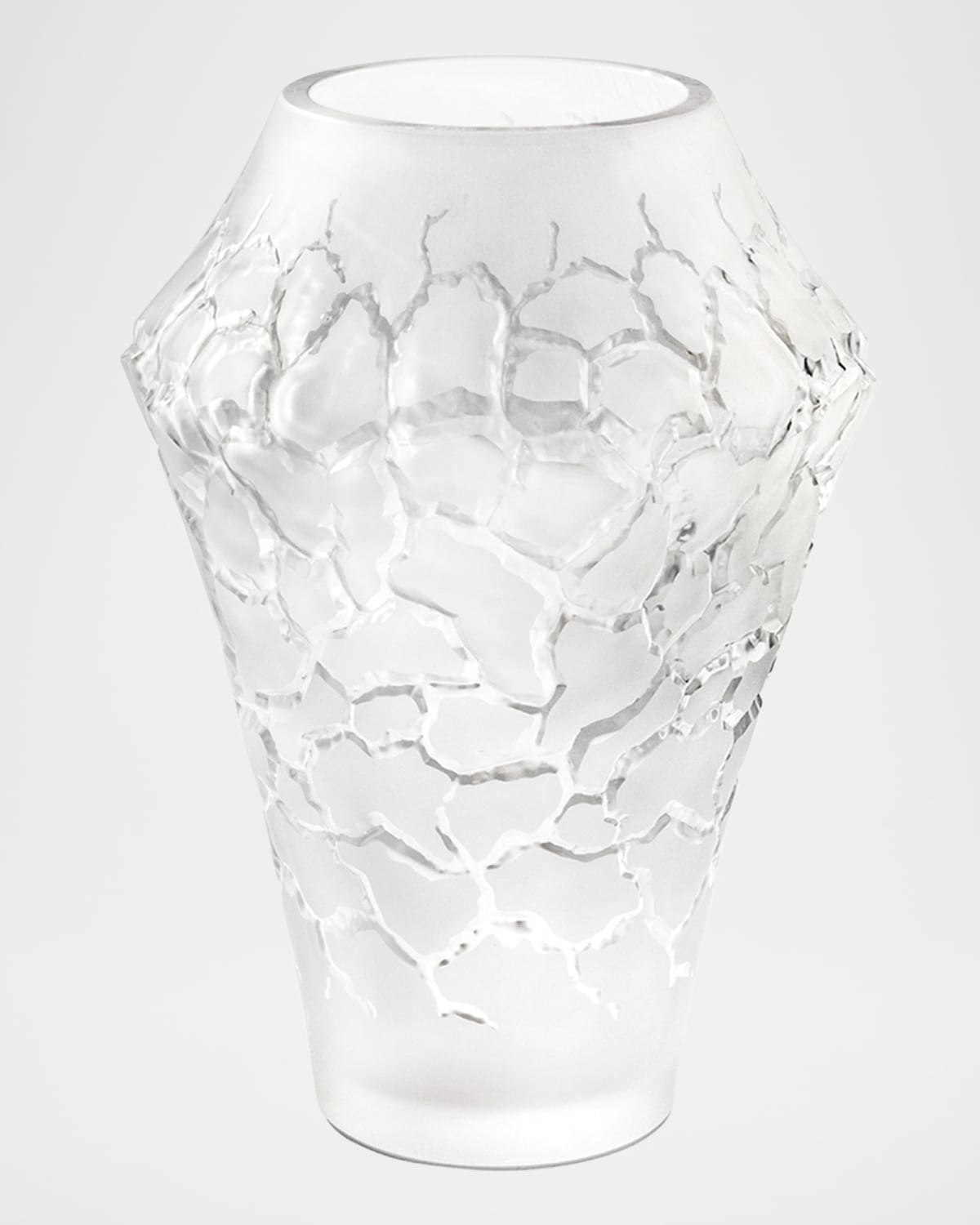 Lalique Crystal Caldera Medium Vase In Clear