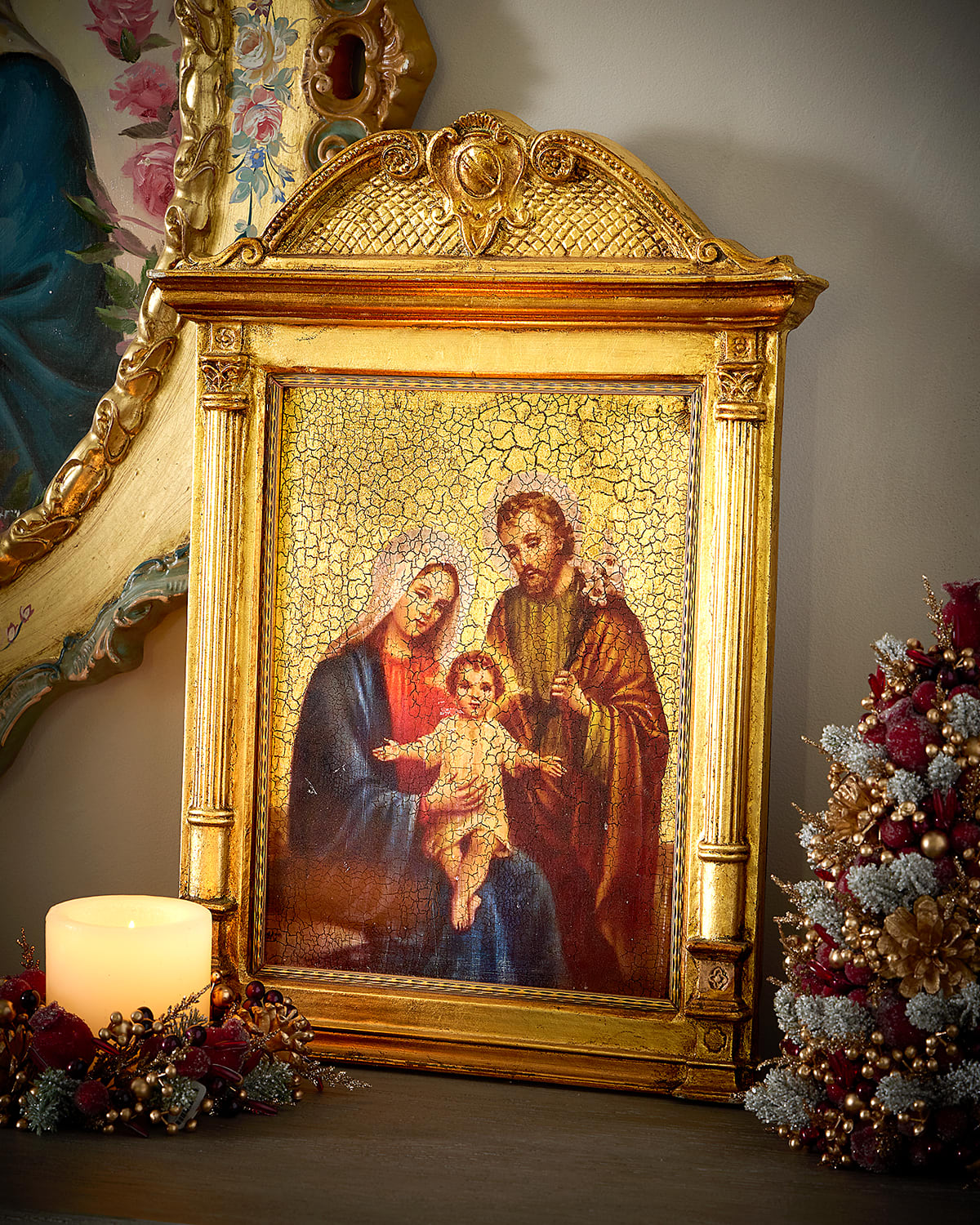 Neiman Marcus Holy Family Print With Tabernacle Frame