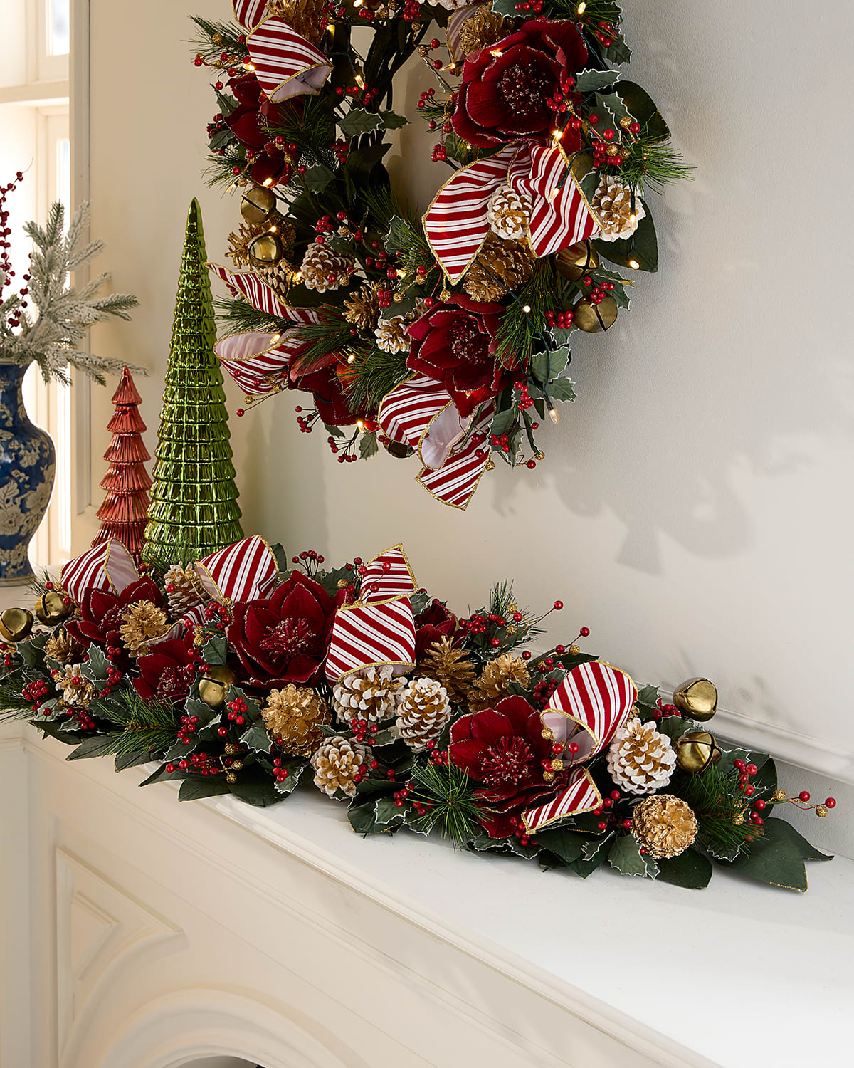 Neiman Marcus Classic Christmas Mantel Garland, 46"