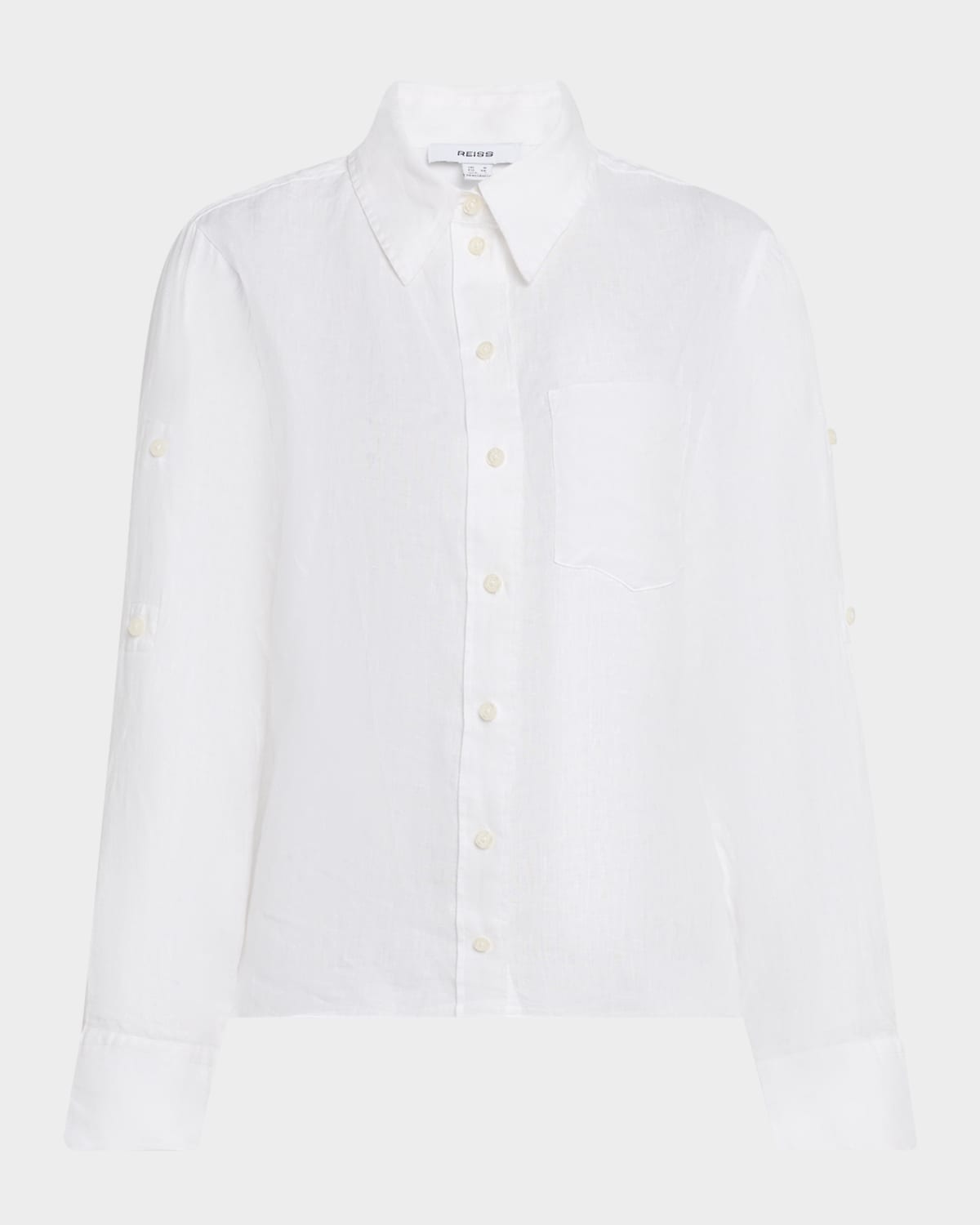 Reiss Leora Self-tie Linen Blouse