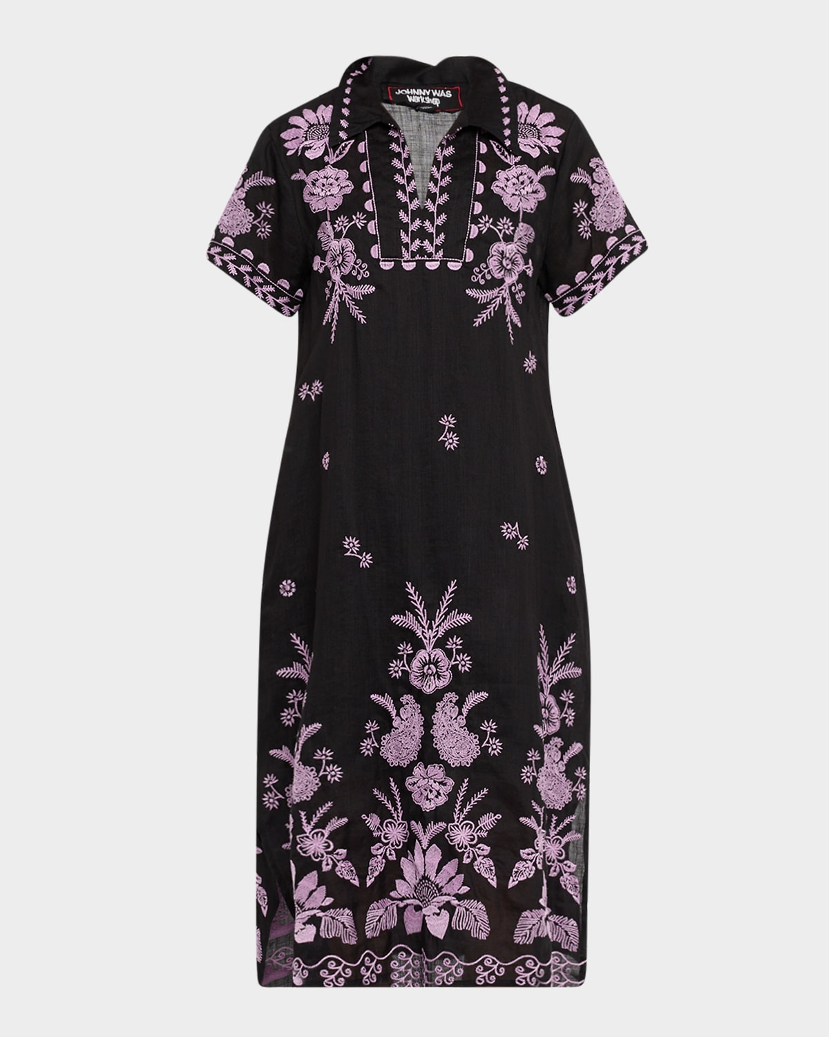 Orla Floral-Embroidered Linen Maxi Skirt