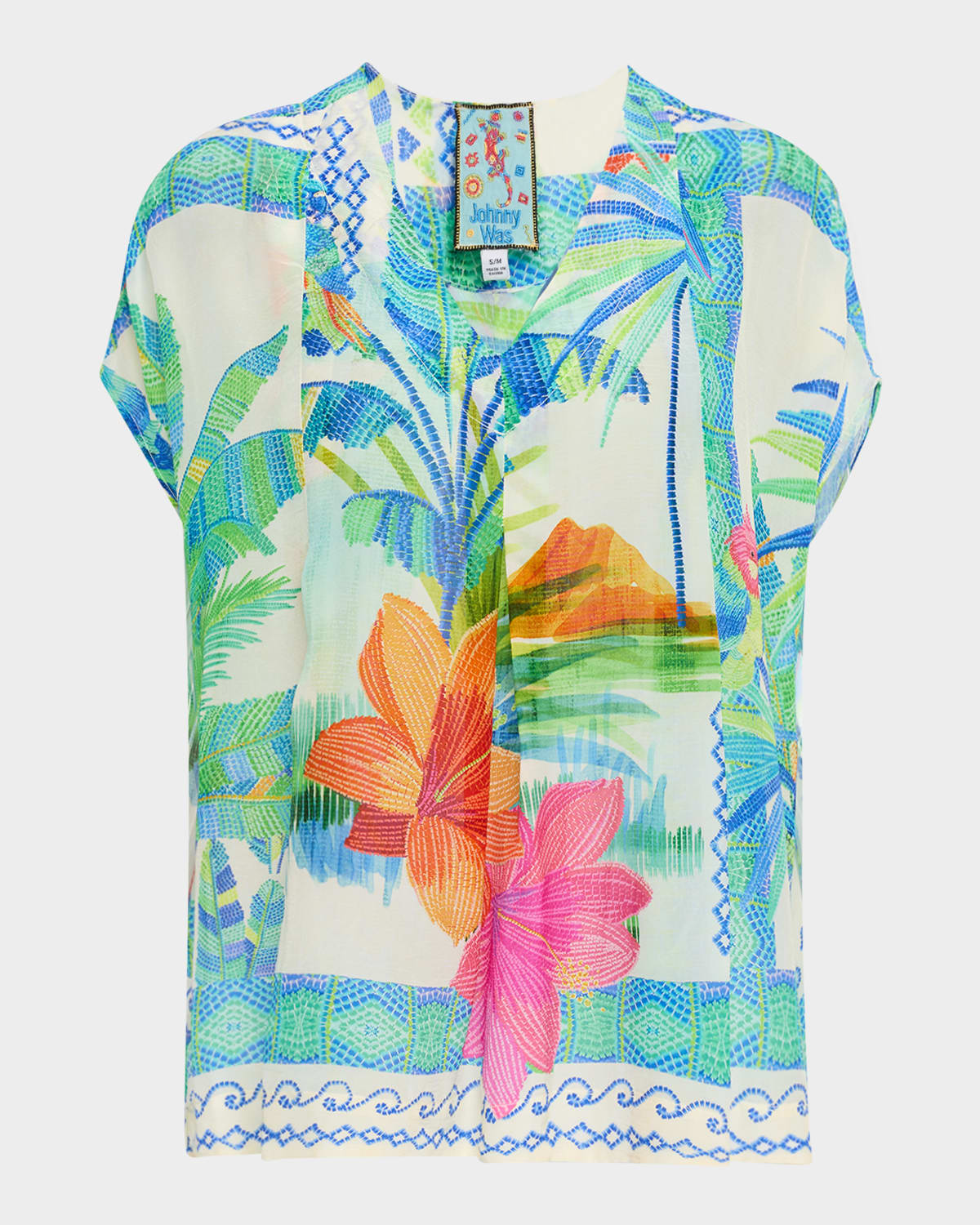 Johnny Was Hana Embroidered Georgette Tunic