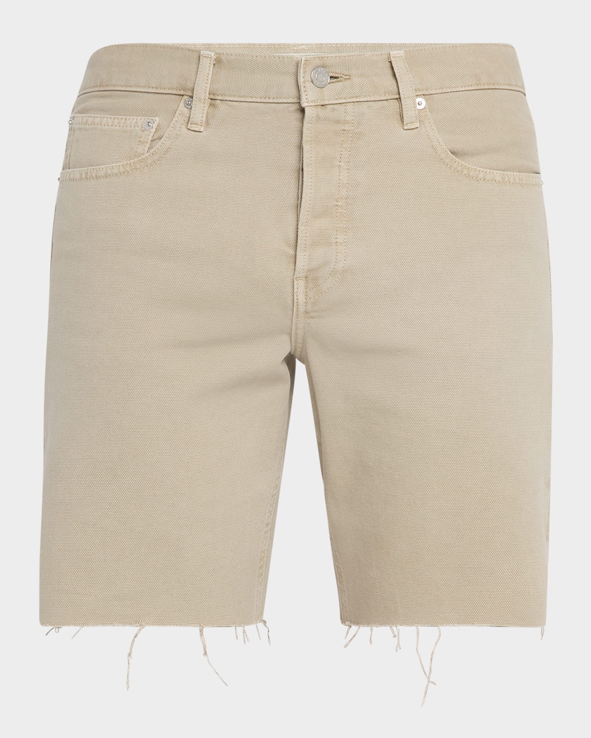 Frame Relaxed Shorts Raw Hem In Tan