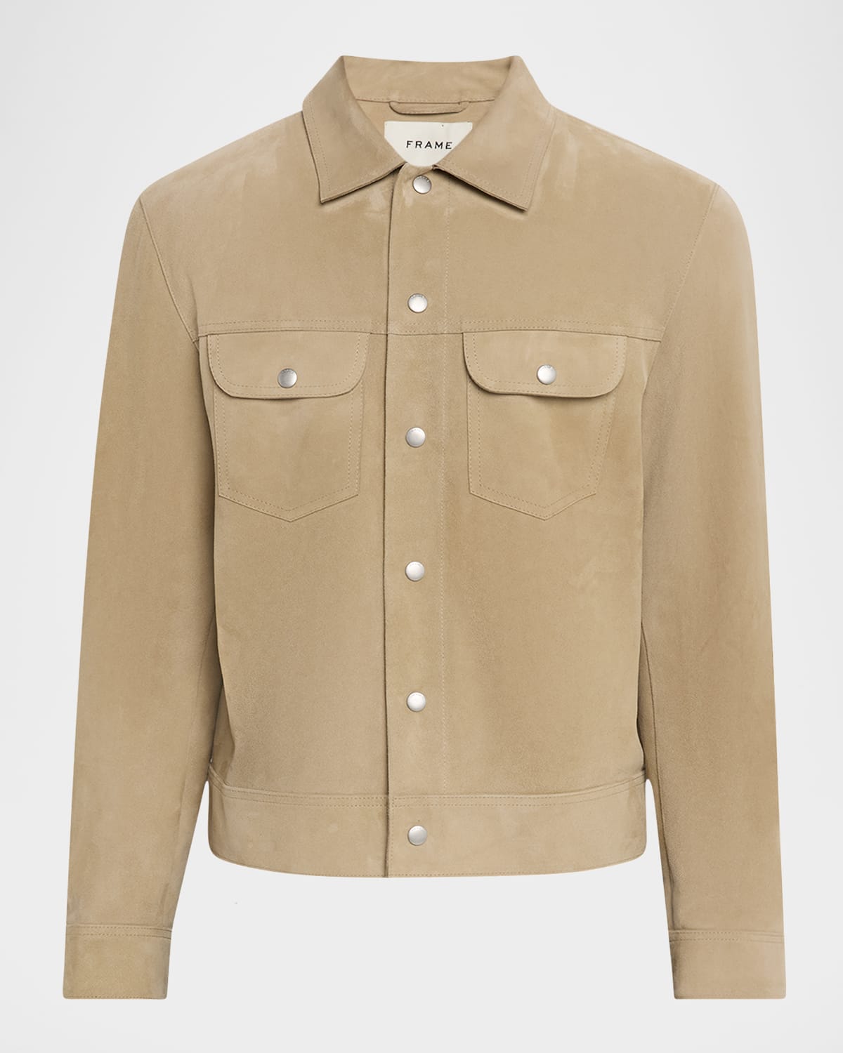 Frame Slim-fit Suede Trucker Jacket