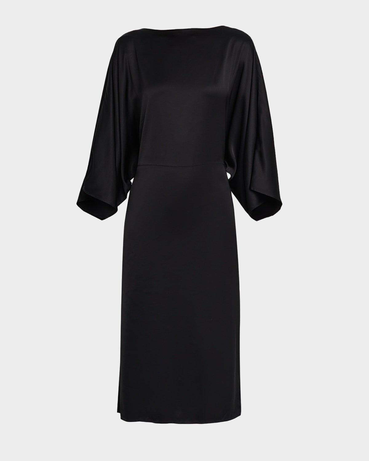 Peserico Dolman-sleeve Viscose Midi Dress In Black