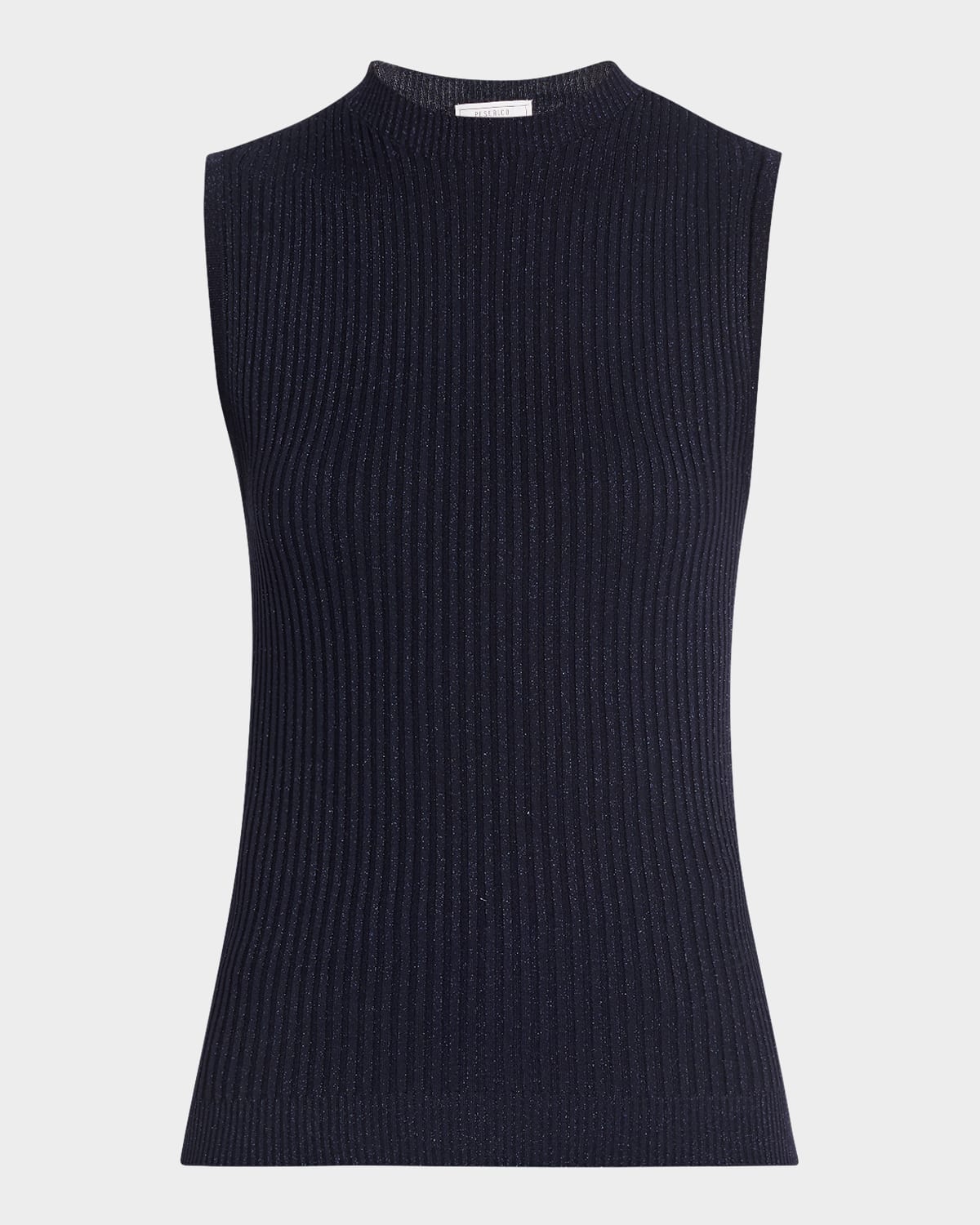 Peserico Sleeveless Rib Knit Top In Black