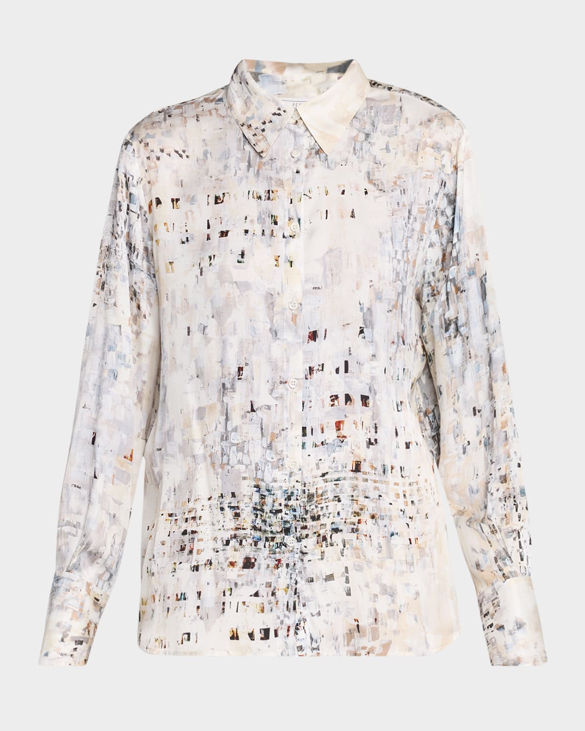 Abstract-Print Viscose Shirt