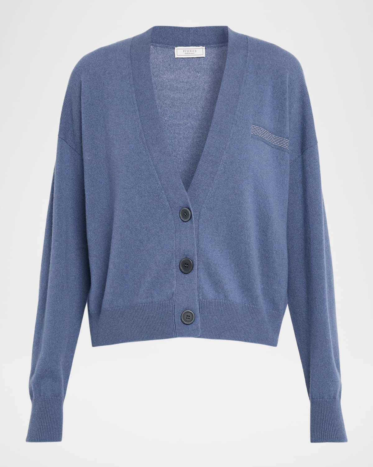Peserico Punto Luce Button-down Knit Cardigan In Blue