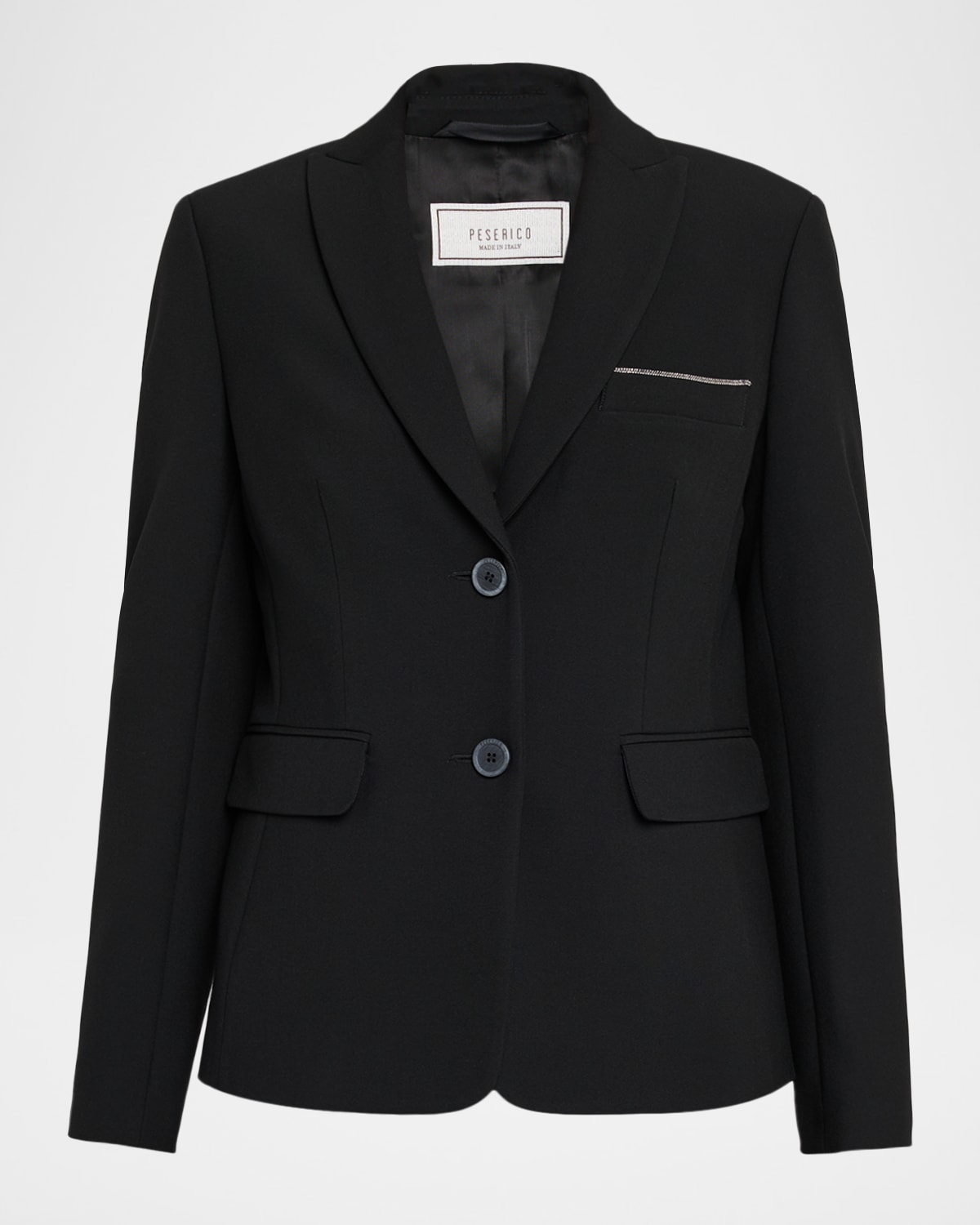 Peserico Single-breasted Punto Luce Blazer In Black
