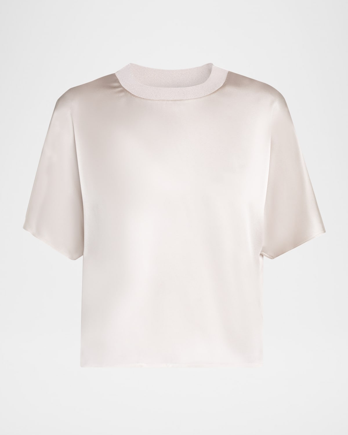 Peserico Shiny Rib-trim Crewneck T-shirt