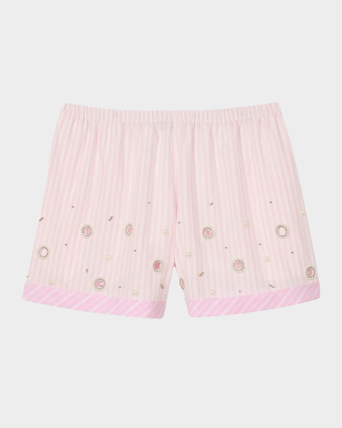 SANDRO TITTI EMBELLISHED STRIPED SHORTS
