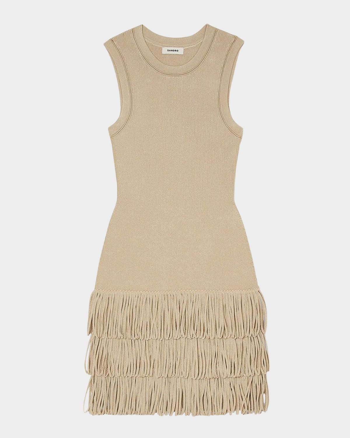 Sandro Ida Loop-trim Metallic Knit Dress