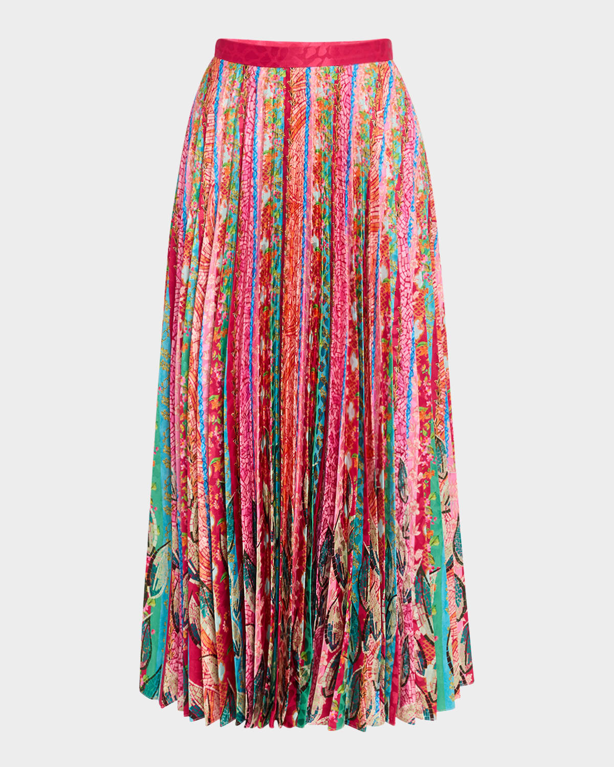 Shop Saloni Kim Mosaic Stripe Skirt In Mosaic Stripe Plmt