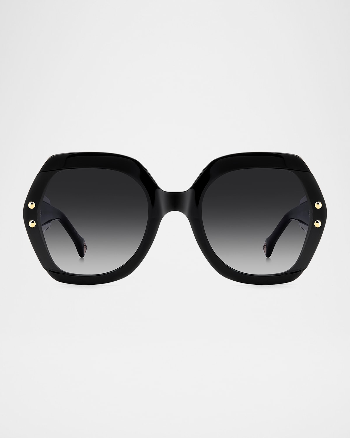 Carolina Herrera Logo-Print Round Acetate Sunglasses