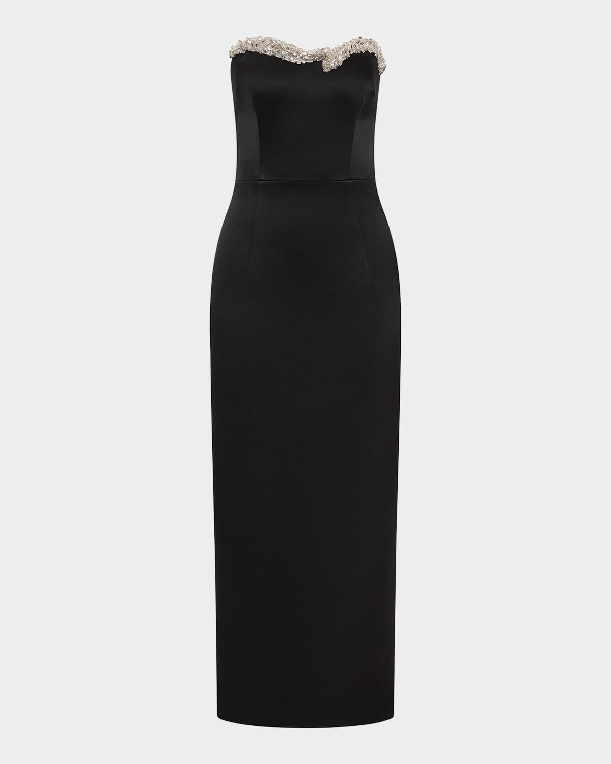 Rachel Gilbert Lorna Crystal Strapless Midi Dress In Black