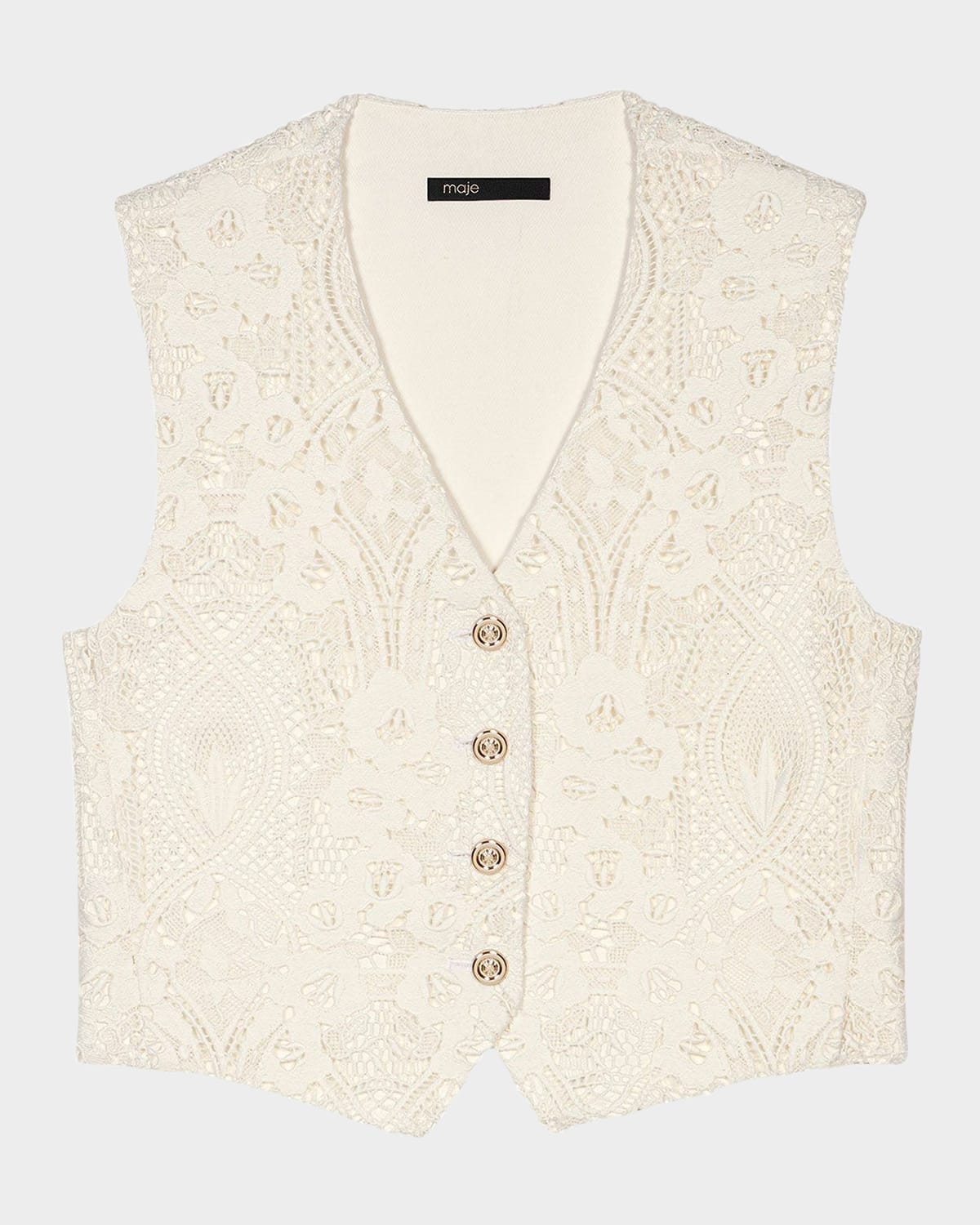 MAJE VIRENDANA FLORAL LACE VEST
