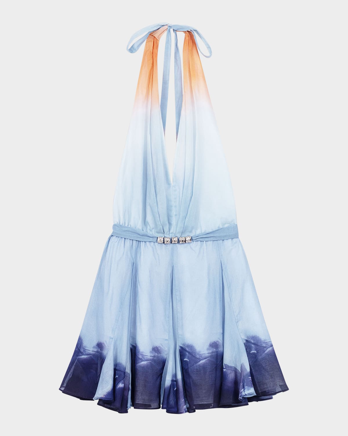Shop Maje Riciela Tie-dye Halter Mini Dress In Blue Tie Dye Print