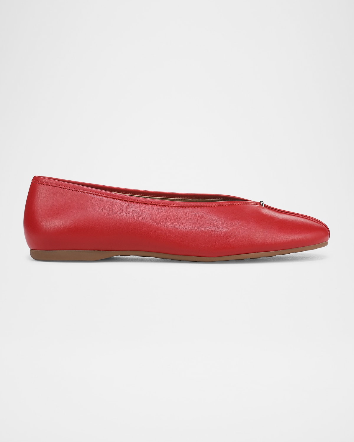 Vince Ori Leather Ballet Flats In Red