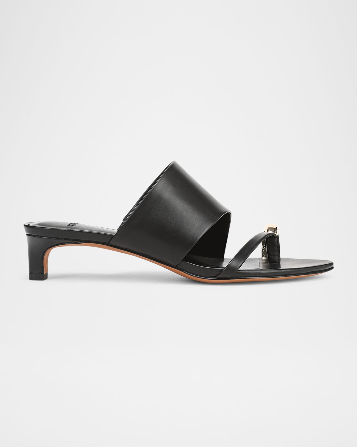 Vince Suzie Leather Kitten-heel Sandals In Black