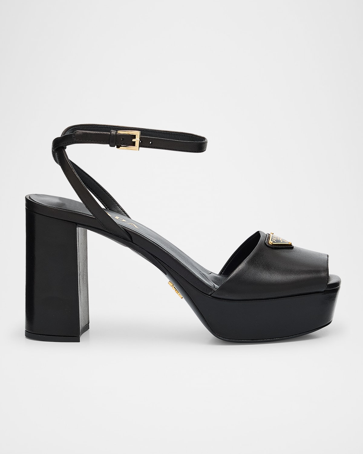 Prada Nappa Triangle Peep-toe Platform Sandals