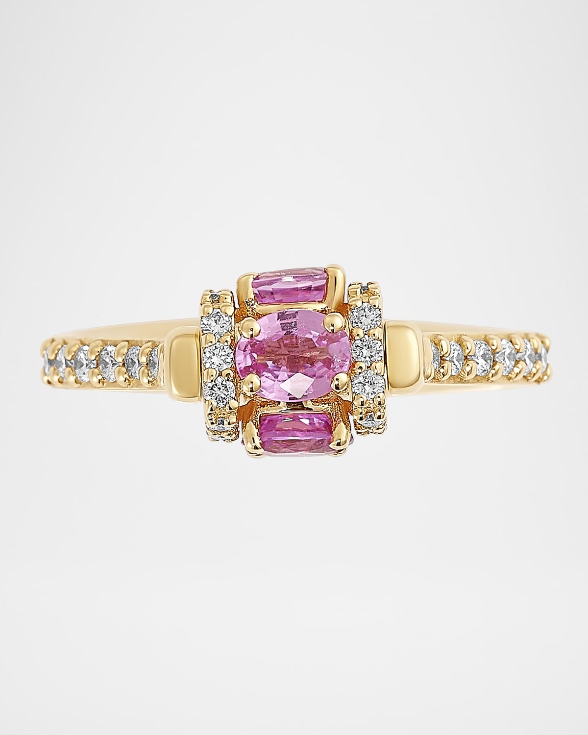 Procida 18K Yellow Gold Pink Sapphire and Diamond Ring