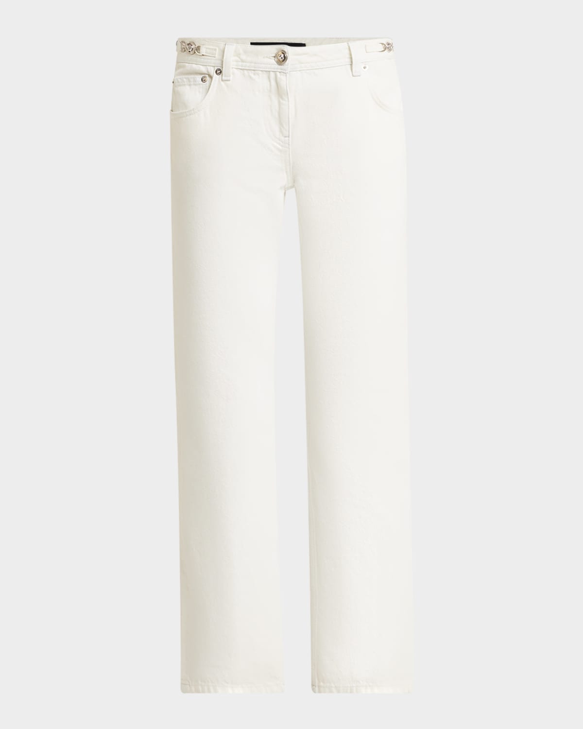 Versace Regen Extreme Bleached Denim Kickflare Ankle Pants
