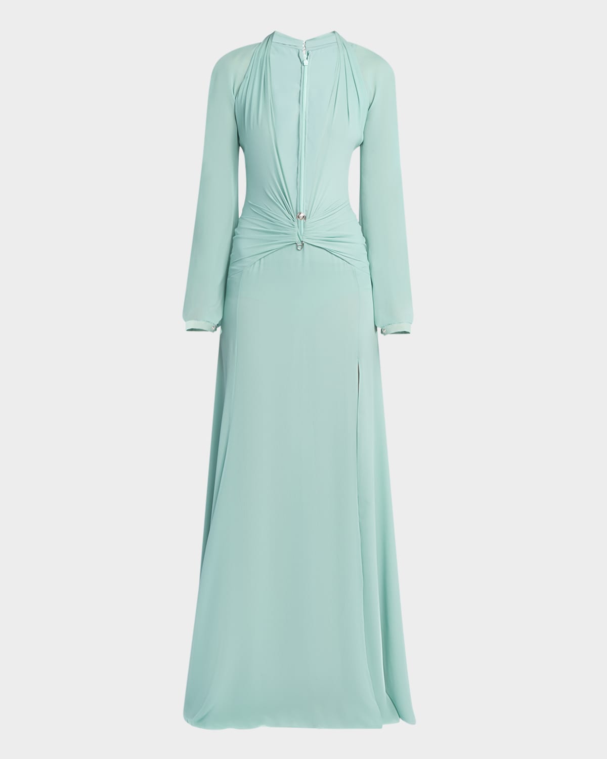 Versace Deep V-Neck Silk Georgette Gown