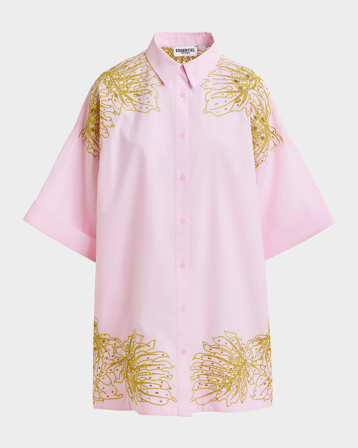 Essentiel Antwerp Hontana Embroidered Mini Shirtdress