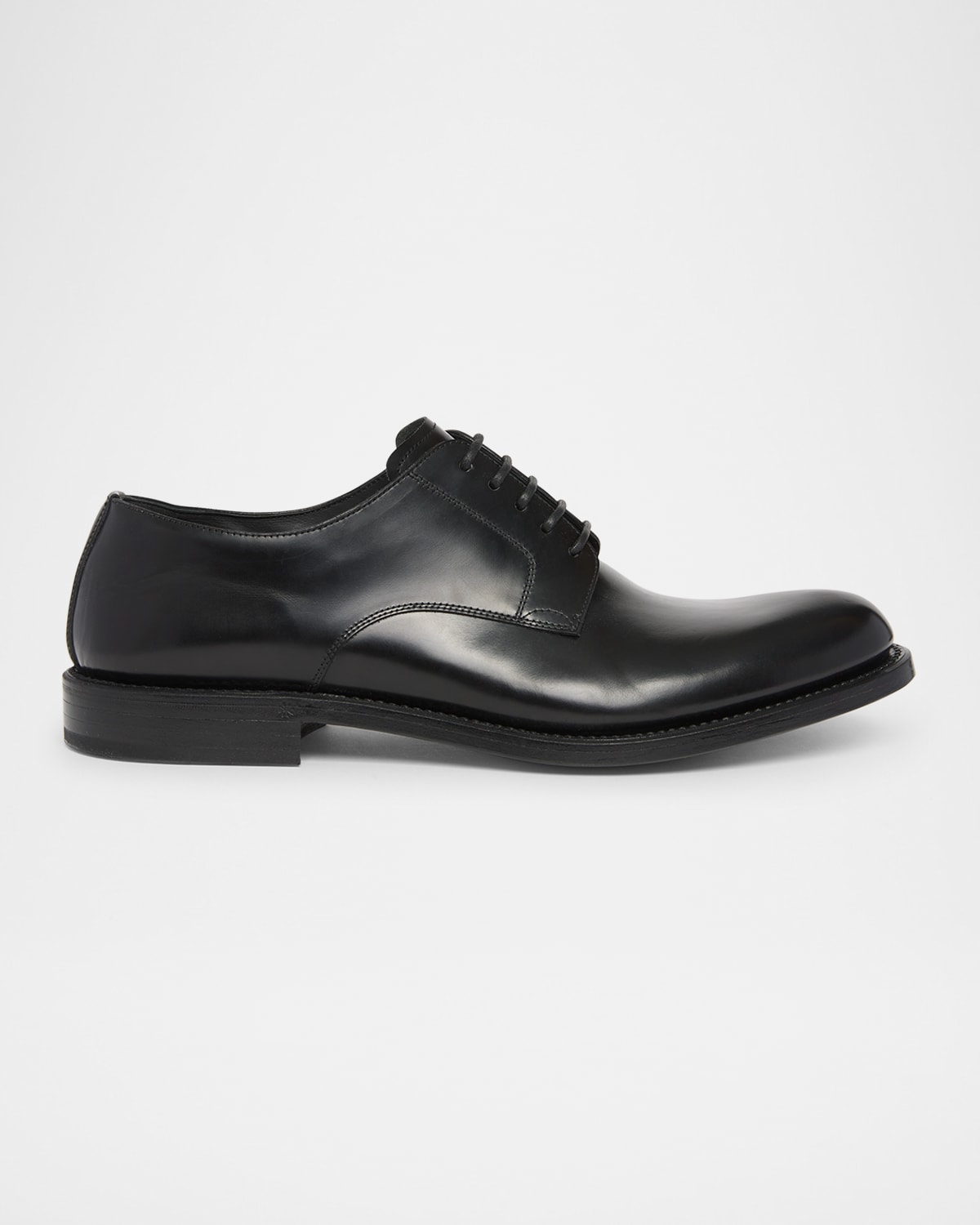 Dolce & Gabbana Black Leather Derby Shoes In Black