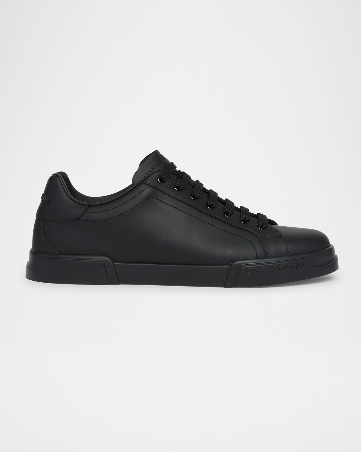 Dolce & Gabbana Portofino Light Black Sneakers With Logo Patch On The Tongue And Tonal Logo Lettering On The Heel In In Black