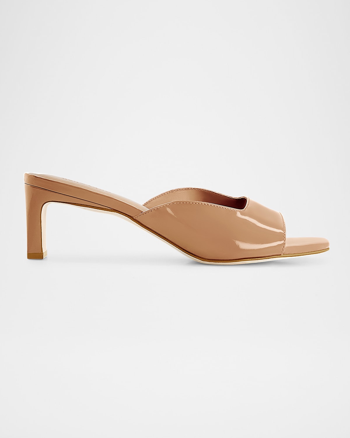 BERNARDO PATENT LEATHER MULE SANDALS 