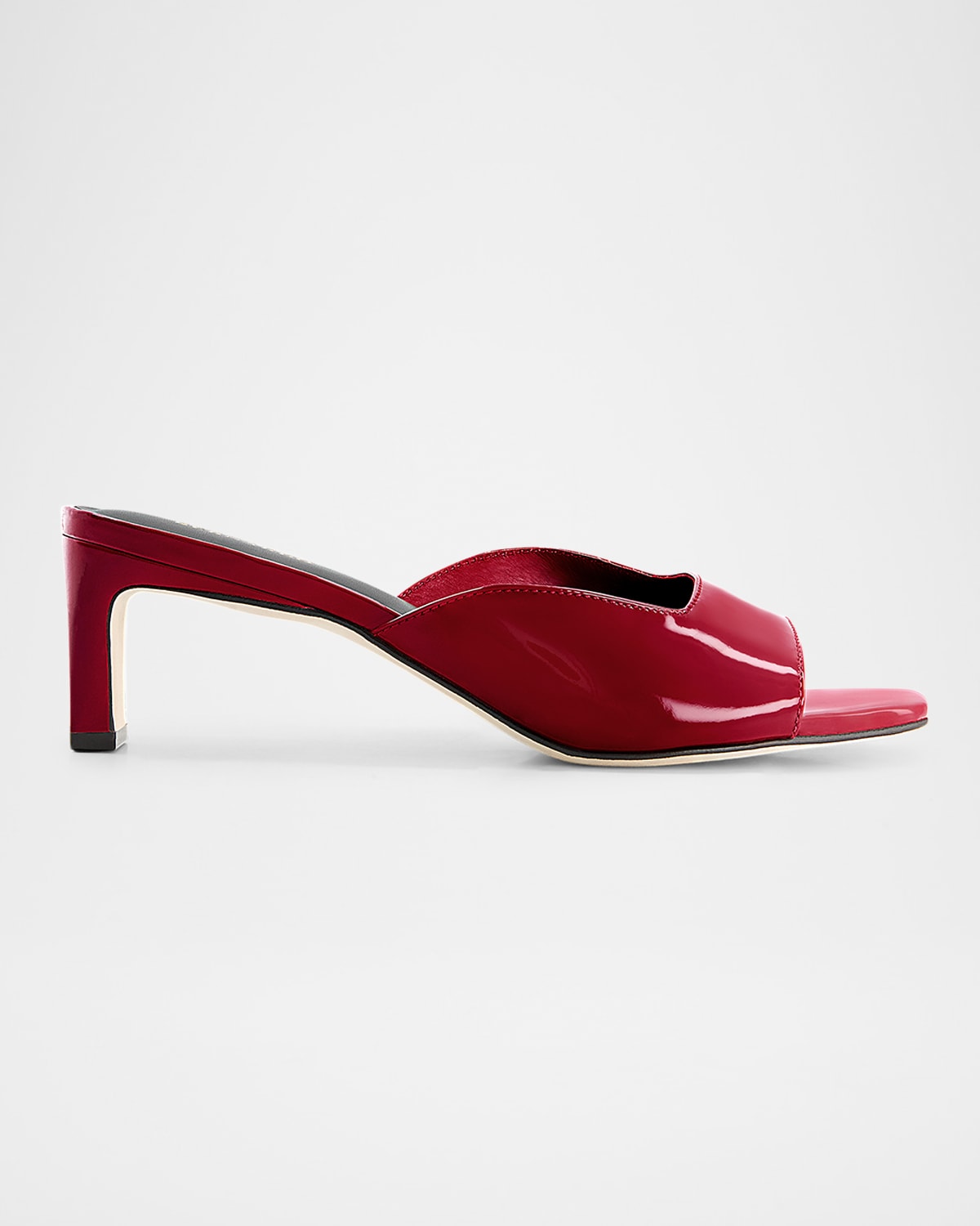 BERNARDO PATENT LEATHER MULE SANDALS 