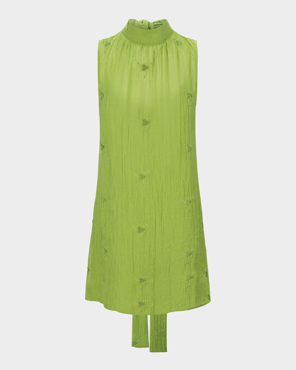 Staud Albee Tie-neck Mini Dress