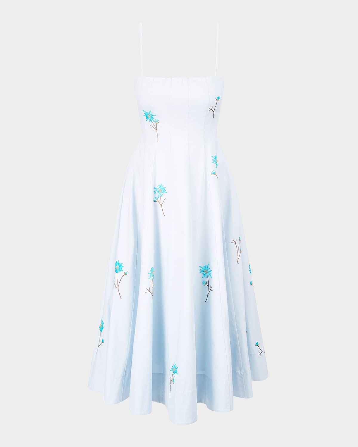 Staud Wylie Floral Paneled Midi Dress