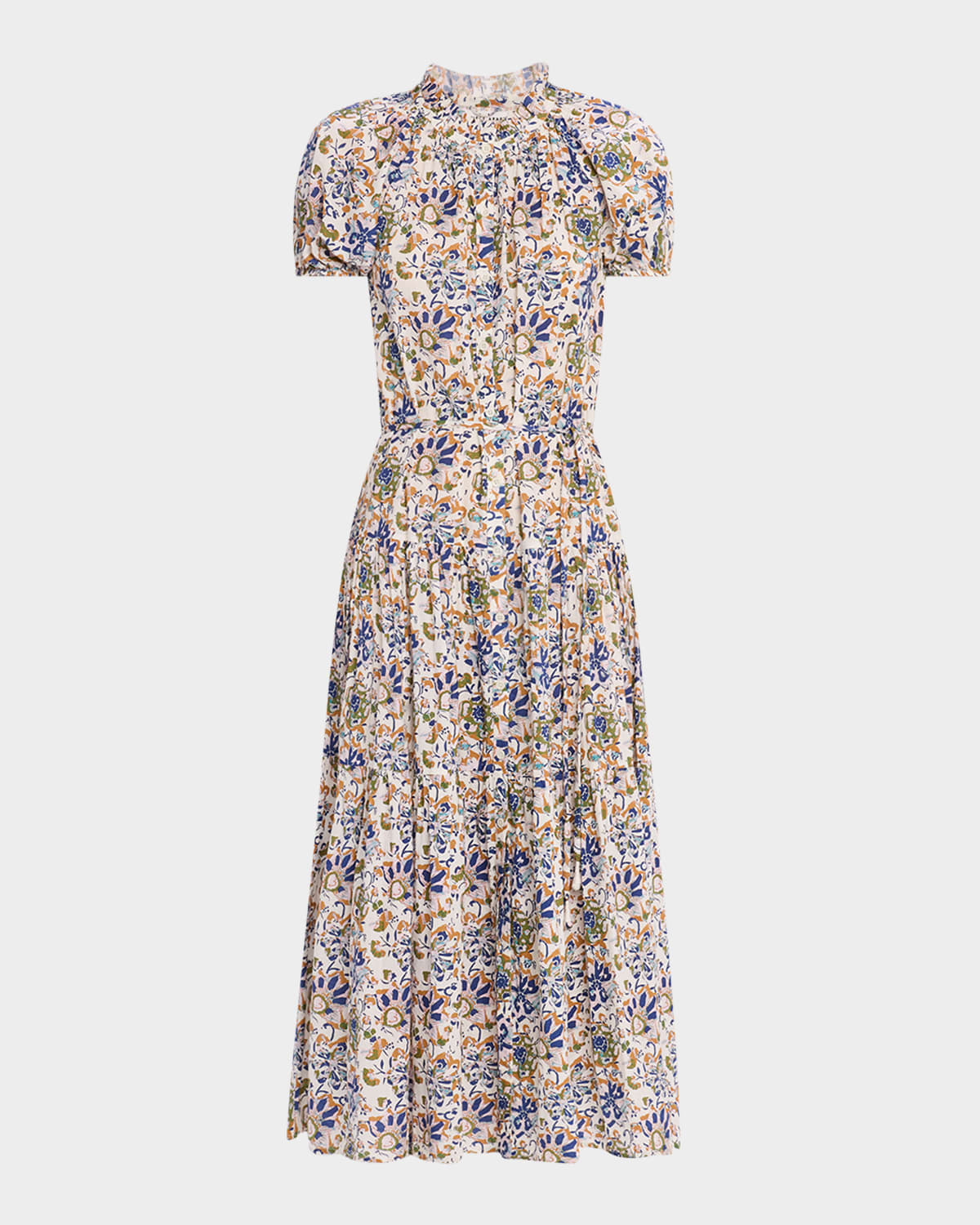 Mazza Tiered Organic Cotton Voile Maxi Dress