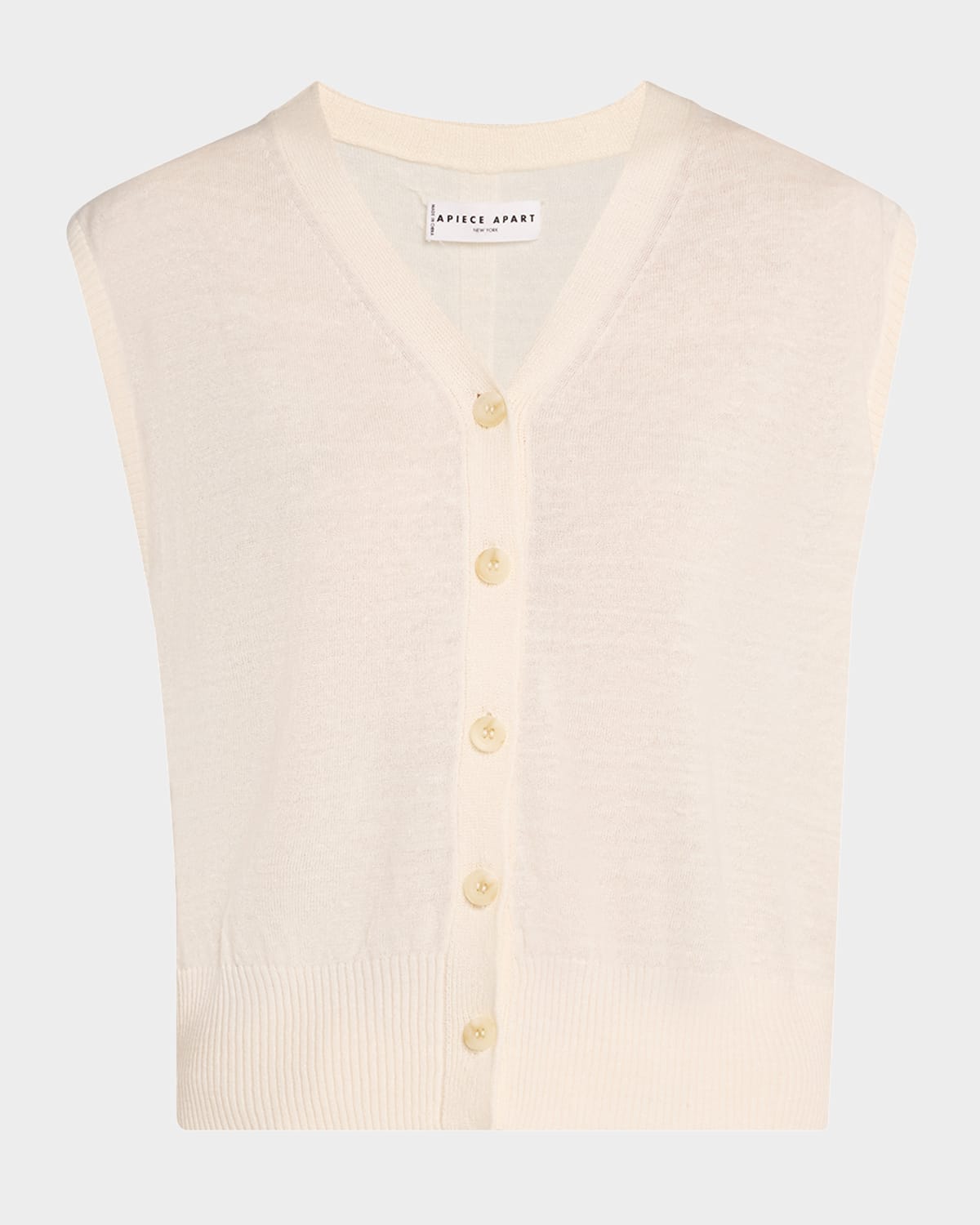 Apiece Apart Organic Linen-cotton Knit Vest In Beige
