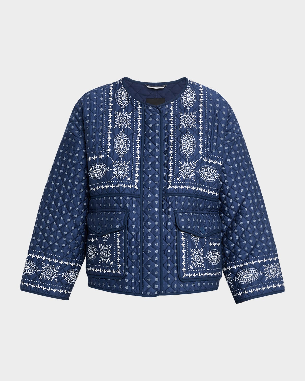 Weekend Max Mara Jader Quilted Cotton Jacket In Blue