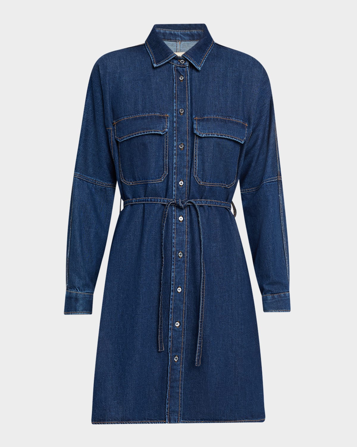 Weekend Max Mara Balenio Cotton Denim Mini Shirtdress In Blue