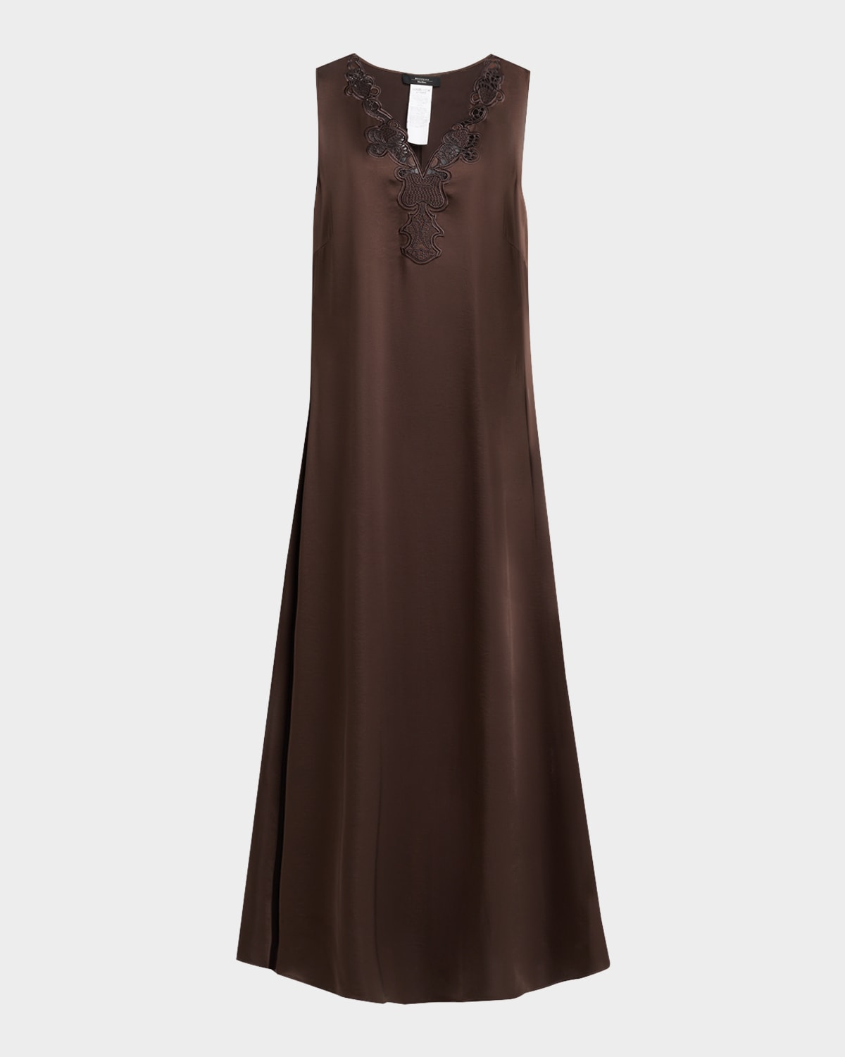 Weekend Max Mara Canossa Sleeveless Lace-trim Midi Dress In Brown